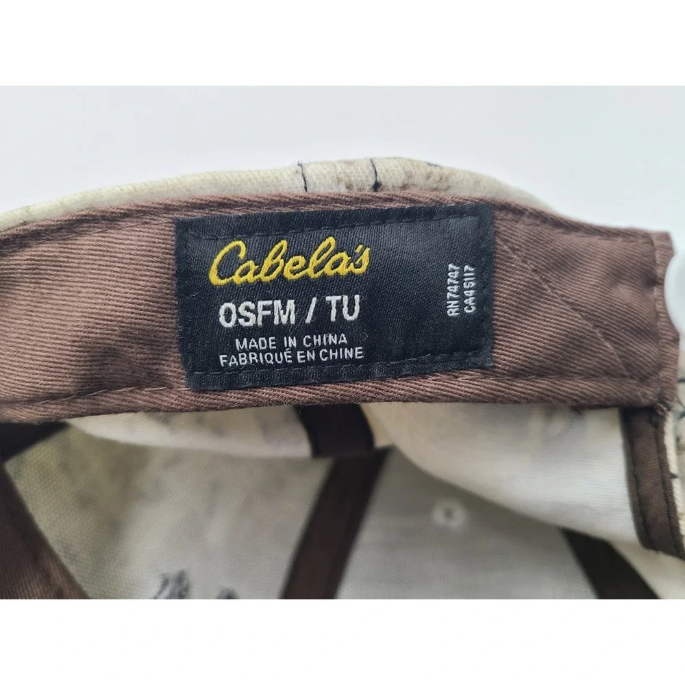 Cabelas Tundra Camo Snapback Hat Cap‎ Snow Outdoors Winter Men Women White Gray